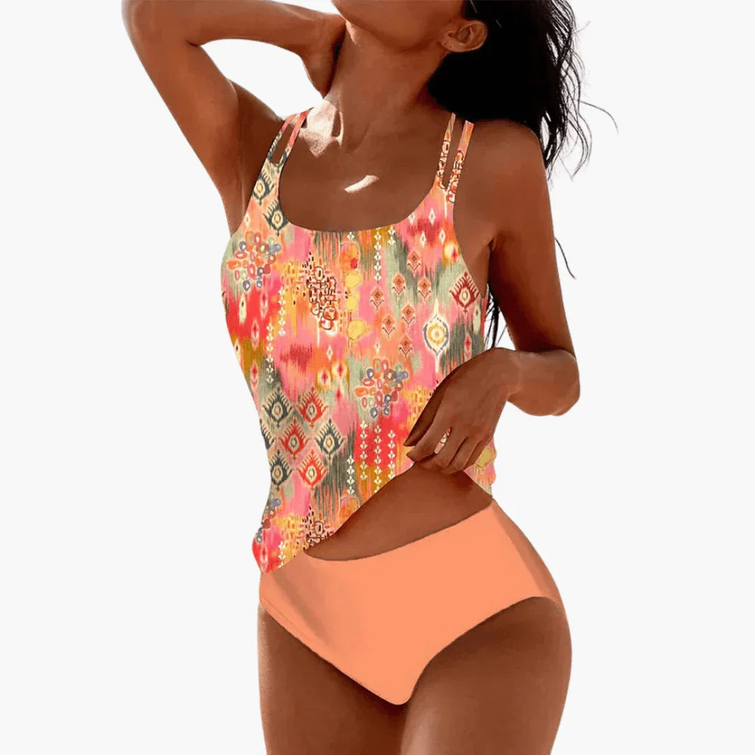 One-Piece Swimsuit for Women with Mandala Pattern for Summer