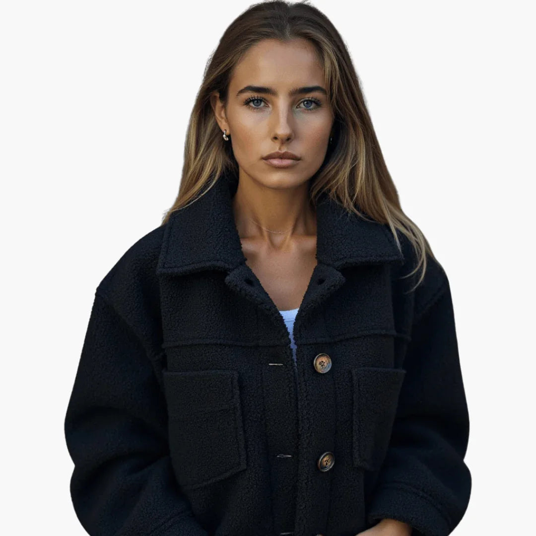 Women's Fleece Jacket with Buttons  Cozy & Warm