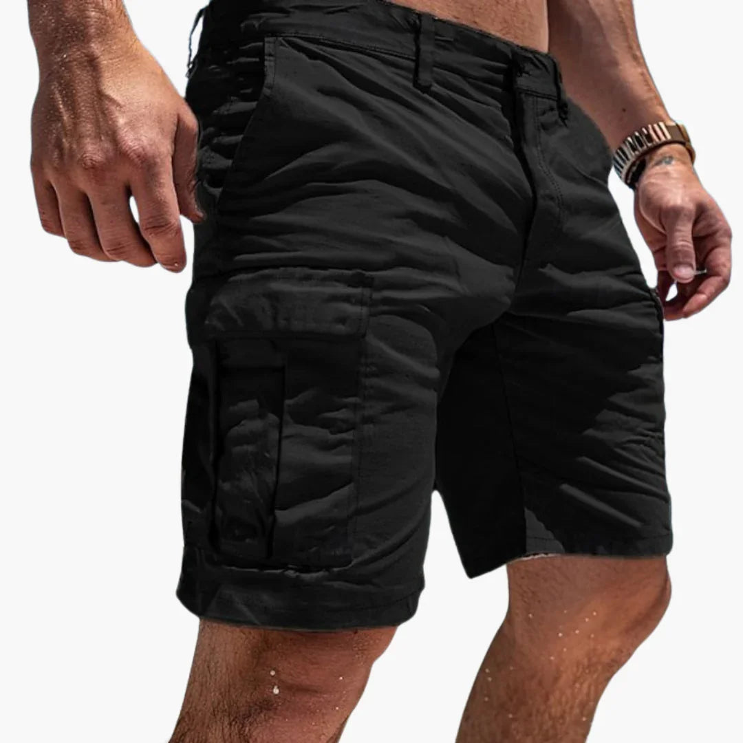 Men's Knee-Length Cargo Shorts with Multiple Pockets for Summer