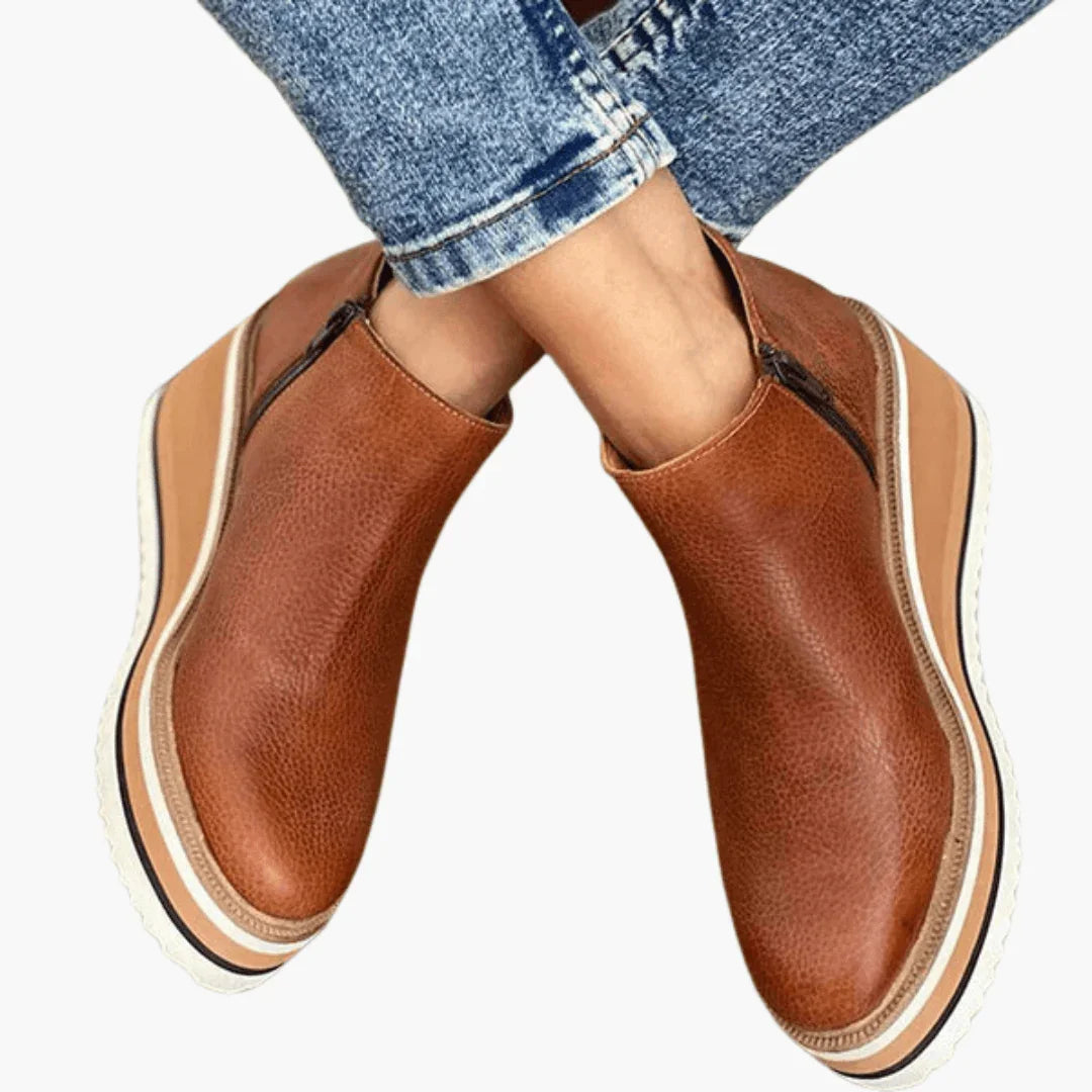 Ankle Boots for Women  Wedge Heel, Zipper, Modern