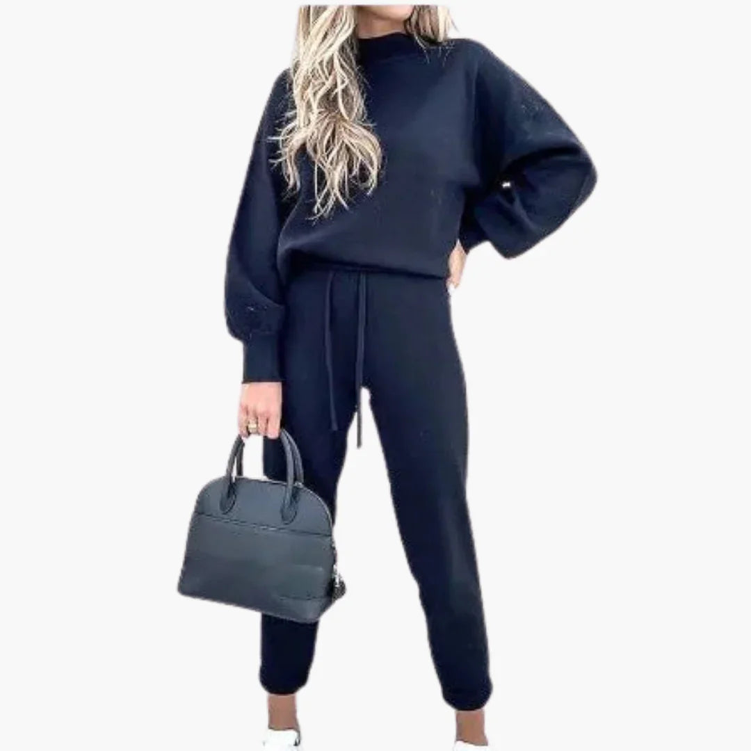 Two-Piece Jogging Suit for Women with High Collar