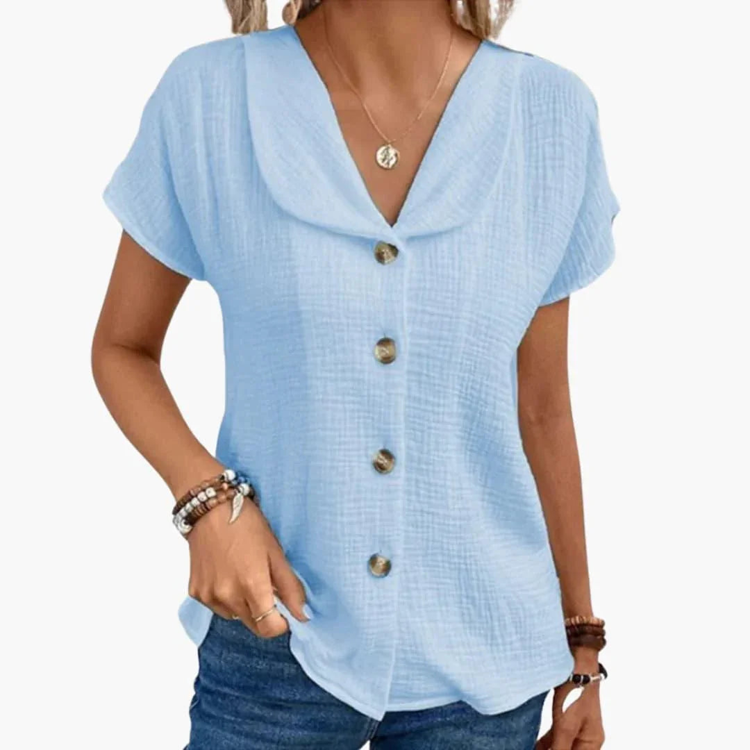 Button-up Blouse for Women  Summer Casual Fit