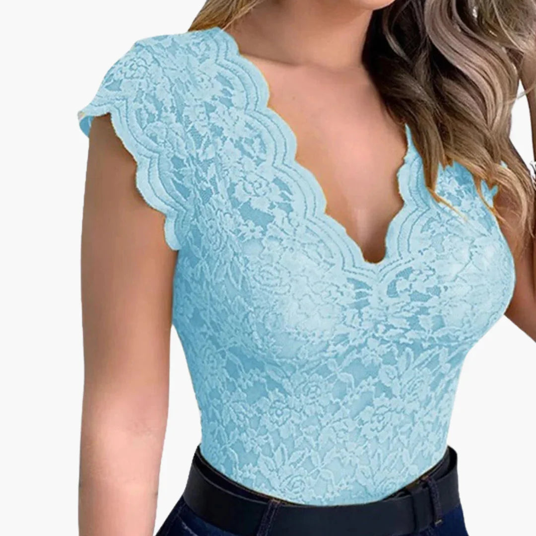 Lace Bodysuit for Women  Sexy Floral Lace Top