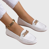 Colette | Women's Flat Loafers with Chain Detail and Slip On