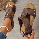 Womens Orthopedic Sandals with Wedge Sole and Zip Closure