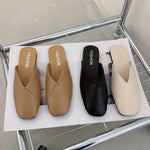 Women's Mules with Square Toe and Mary Jane Strap