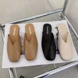 Women's Mules with Square Toe and Mary Jane Strap