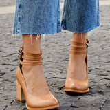 Womens Orthopedic Sandals with Ankle Strap and Block Heel