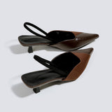 Women's Heels with Ankle Strap and Kitten Heel