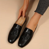 Women's Loafer Shoes with Slip On Design and Plain Toe