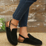Women's Mules with Round Toe and Buckle