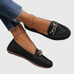 Women's Flat Loafers with Chain Detail and Slip On