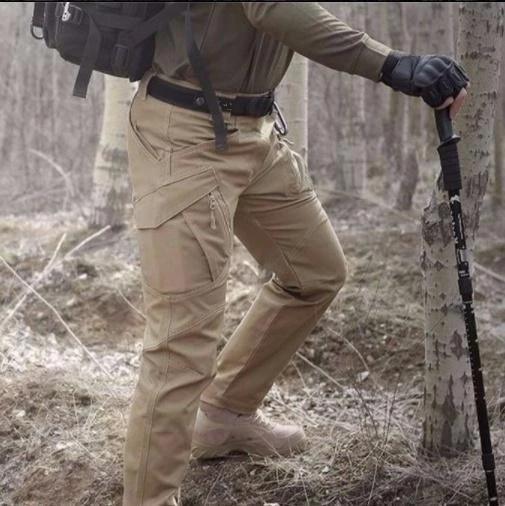 Men's Cargo Pants with Zipper and Multiple Pockets