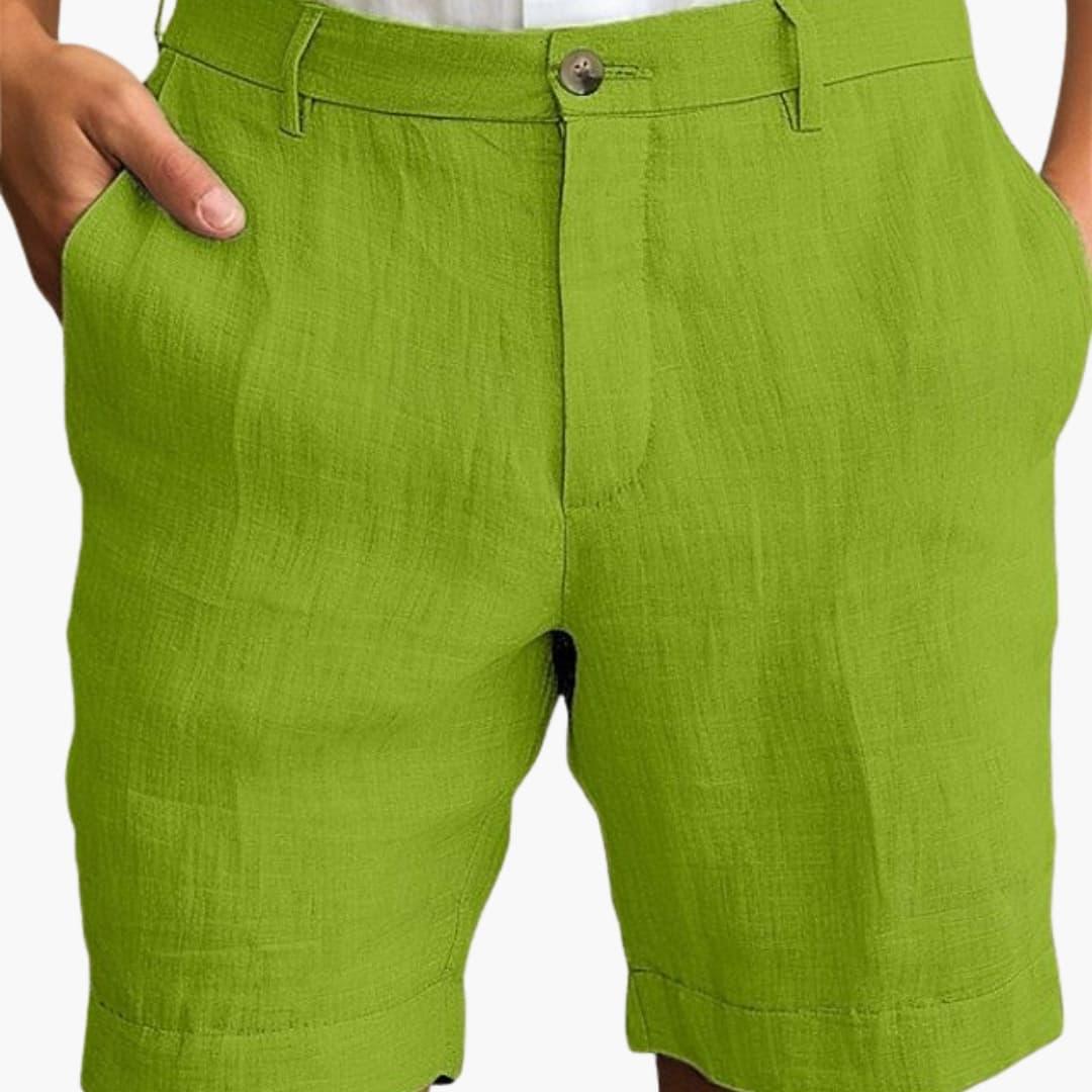 Men's Summer Shorts with Straight Leg and Cuffed Hem