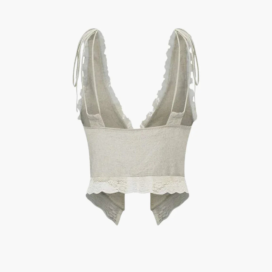 Elegant V-Neck Top - Women's Summer Blouse