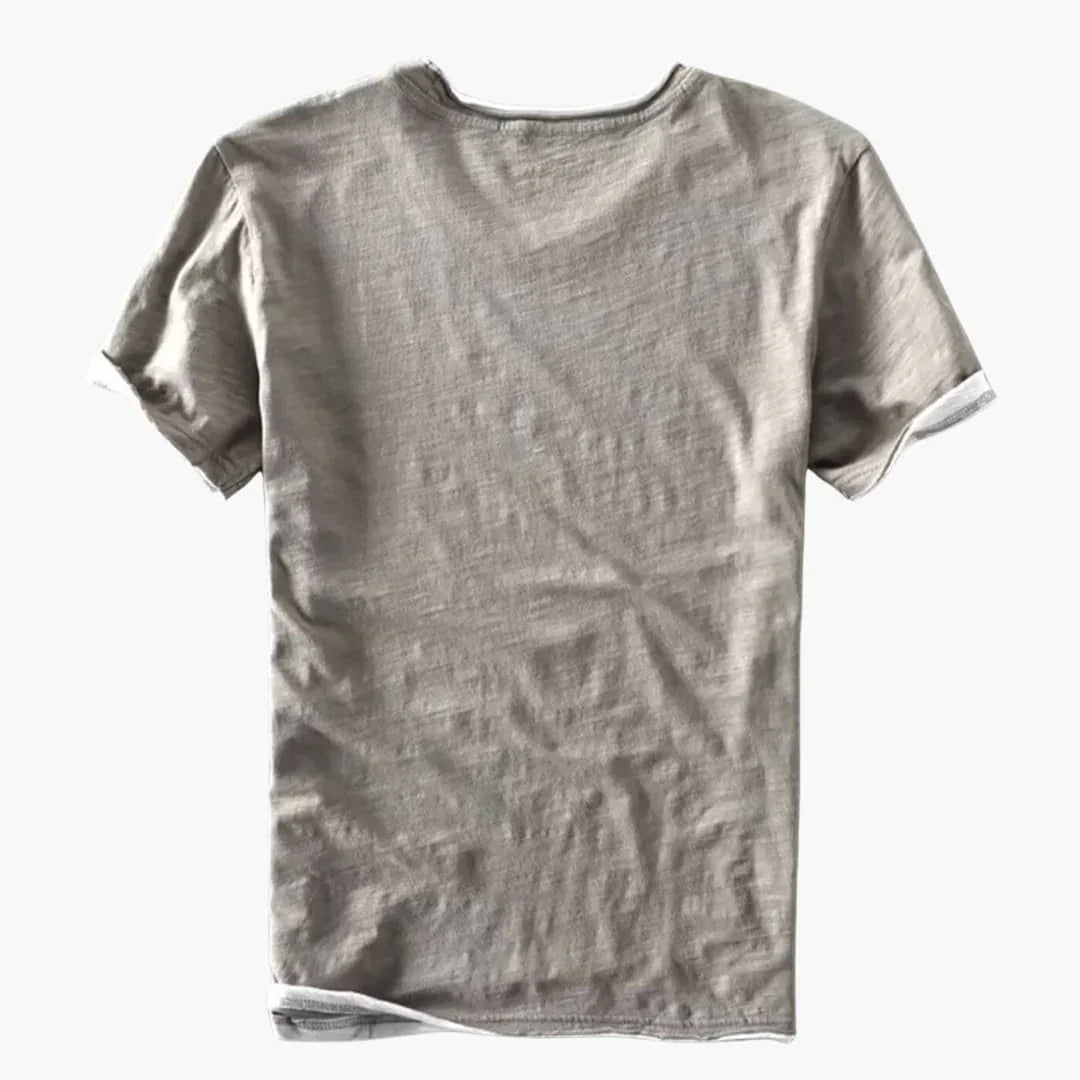 Basic T-Shirt - Men's Round Neck Short Sleeve Shirt Made of Cotton