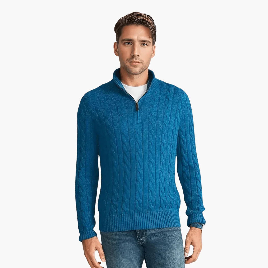 Men's Knit Sweater with Zipper  Winter Sweater