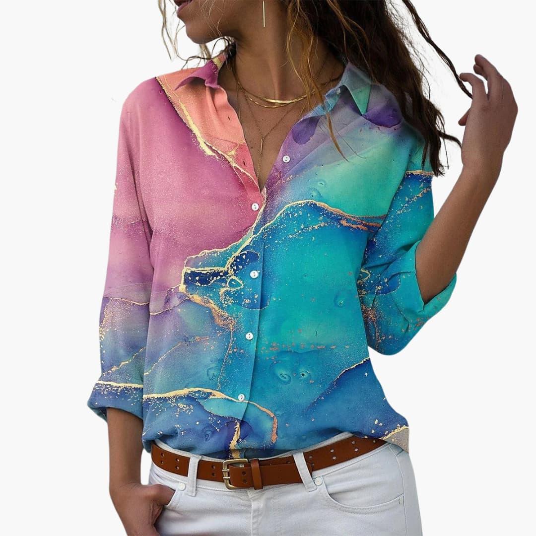 Summer Top for Women with Floral Print - Casual & Modern