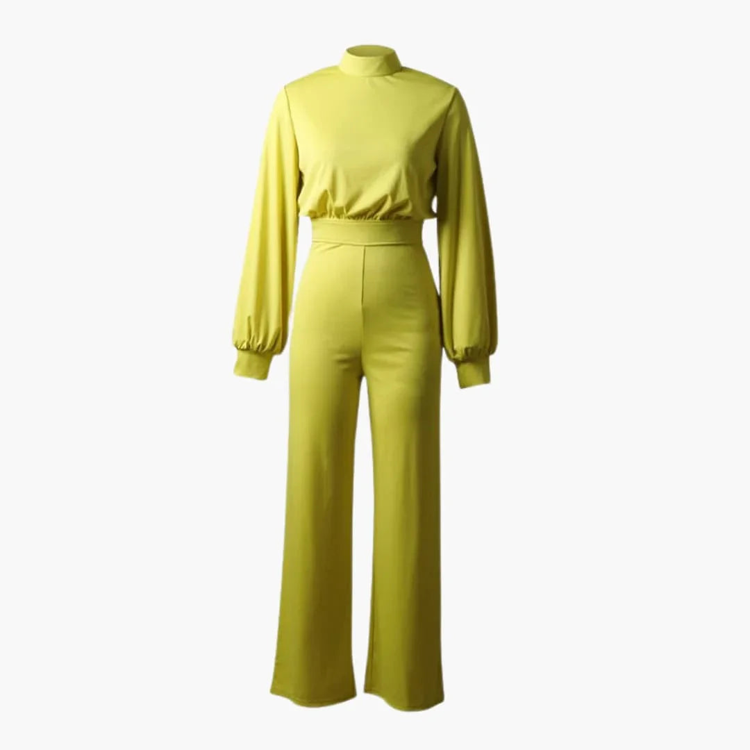 Elegant Women's Jumpsuit - Comfortable Style with Half Collar