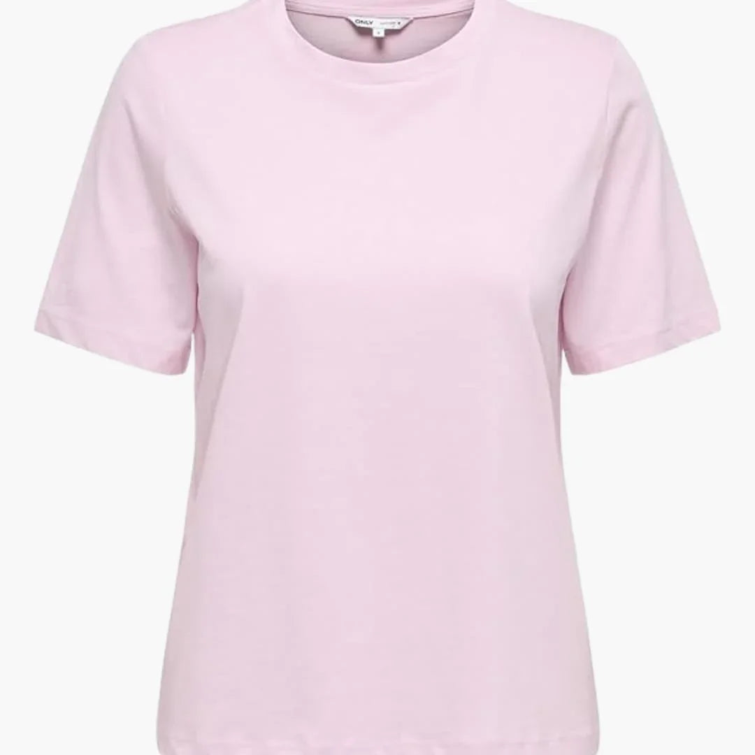 Women's T-Shirt with Round Neck and Short Sleeves Made of Lightweight Fabric
