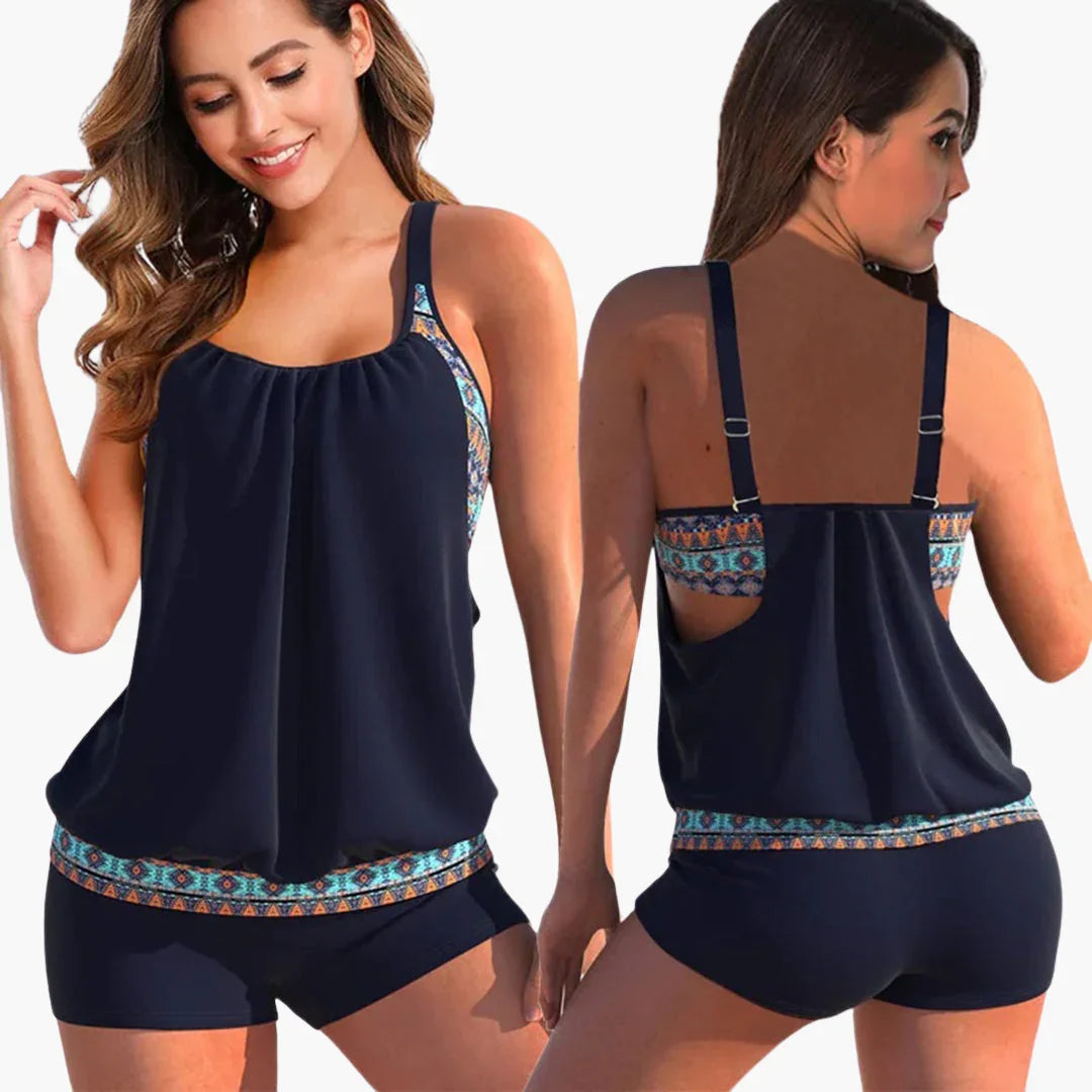 Tankini Set for Women - with Tummy Control Effect and Adjustable Straps