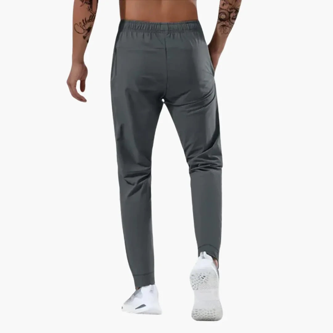 Men's Training Pants with Elastic Waistband and Zipper Pockets