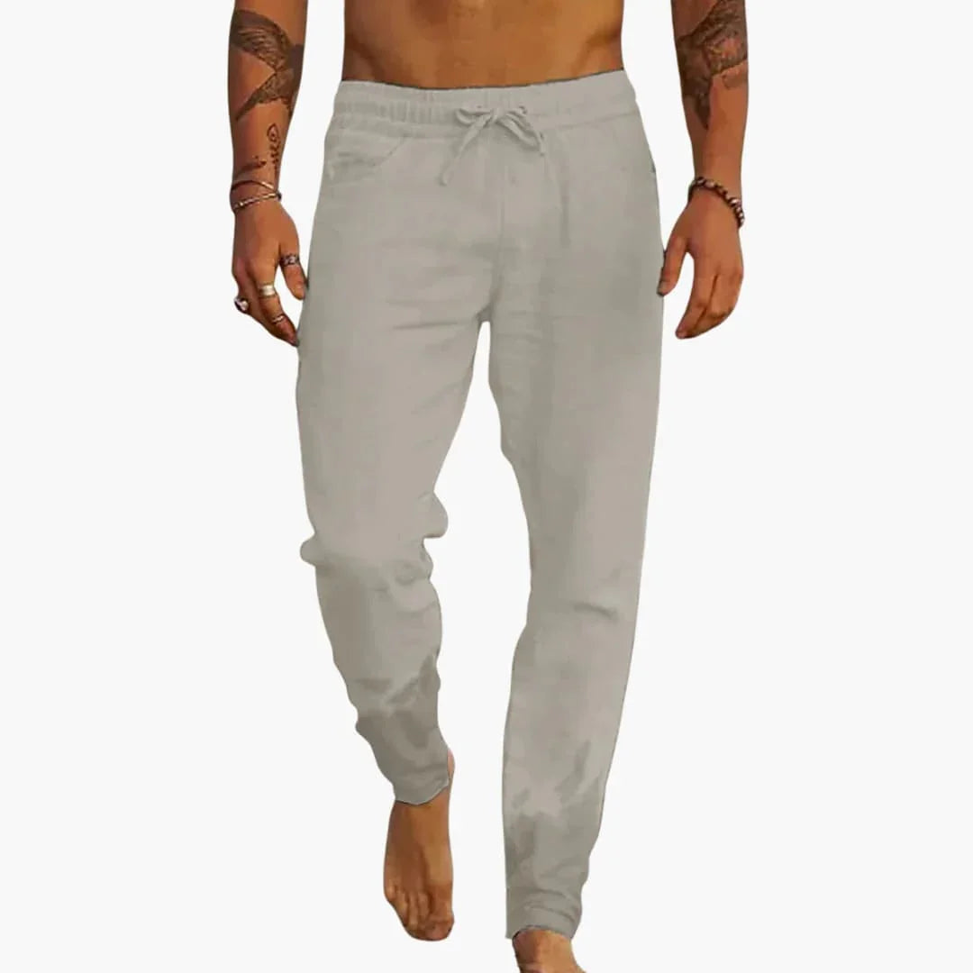 Men's Summer Pants with Drawstring and Side Pockets