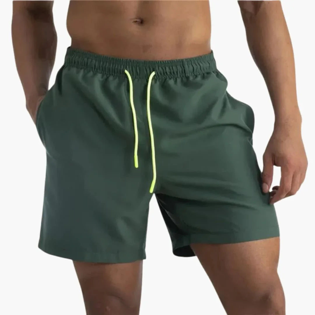 Men's Swim Shorts with Drawstring and Side Pockets
