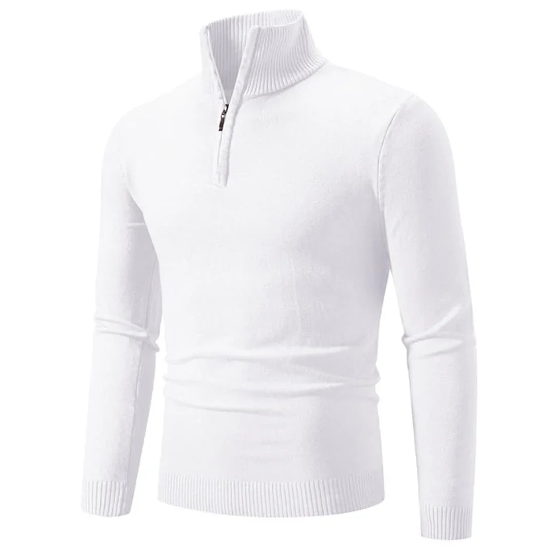 Men's Sweater with Half-Zip Neckline