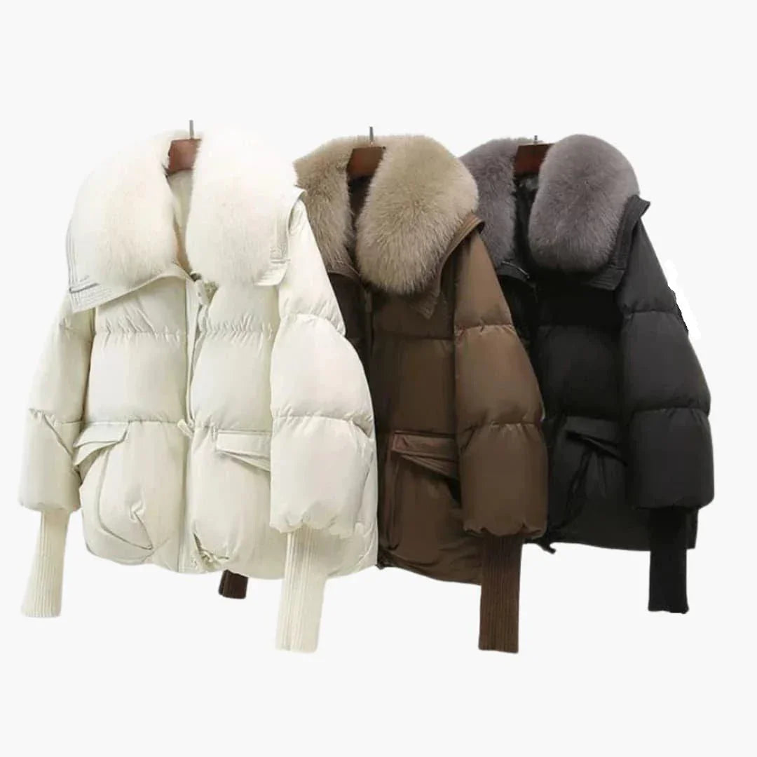 Elegant Women's Winter Jacket with Faux Fur Collar  Warm & Stylish