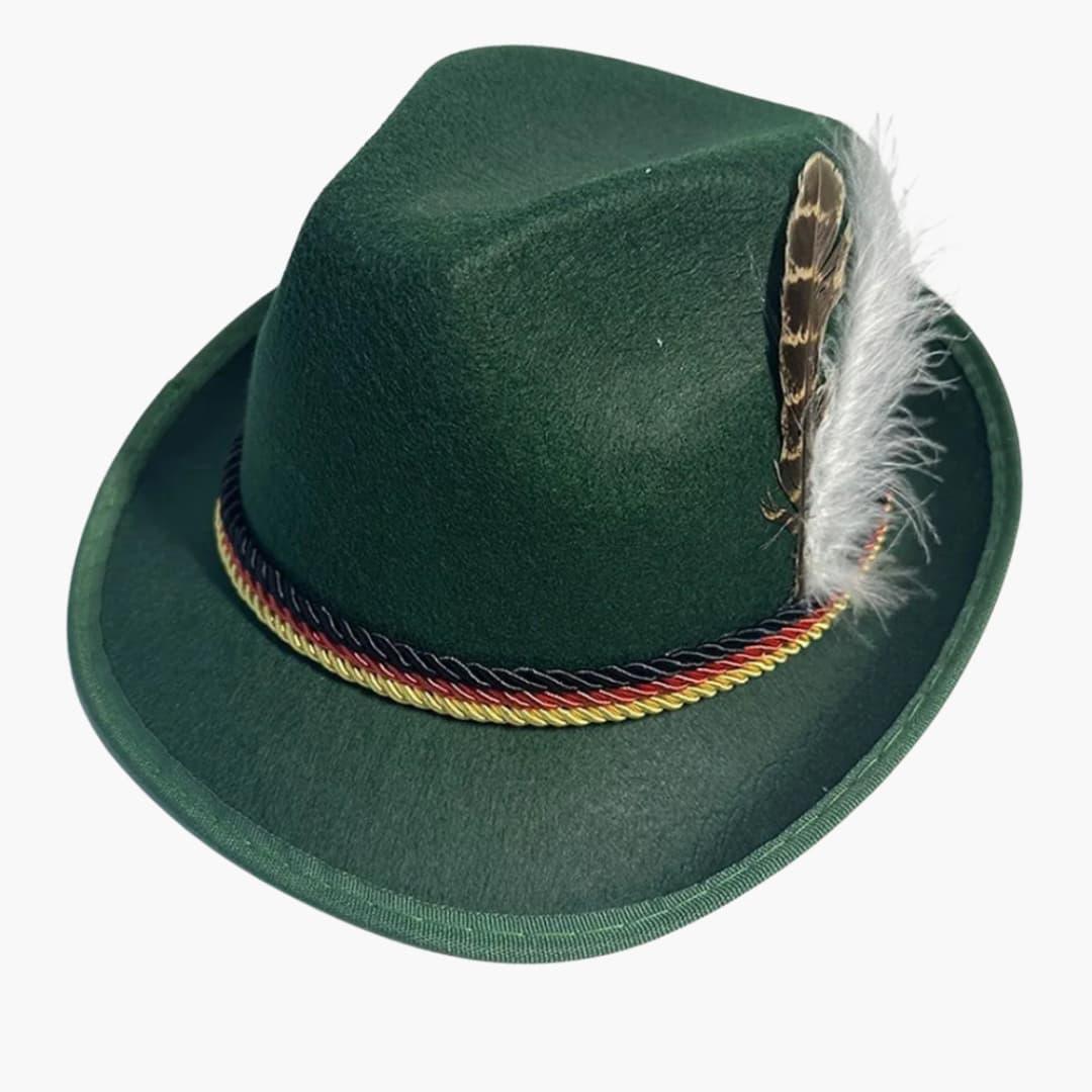 Bavane | Unisex Bavarian Hat with Feather and Braided Band
