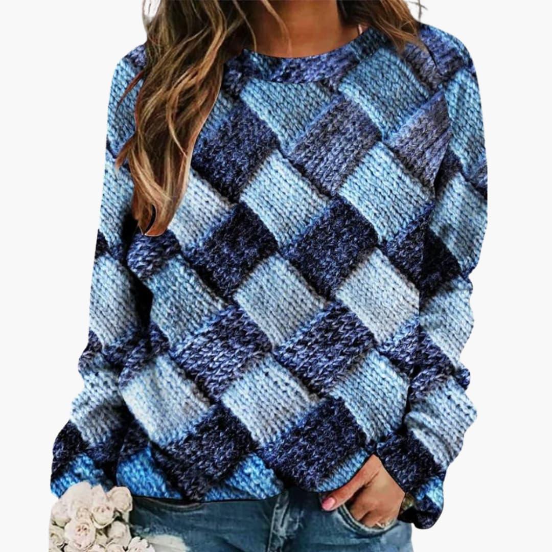 Patterned Knit Sweater for Women