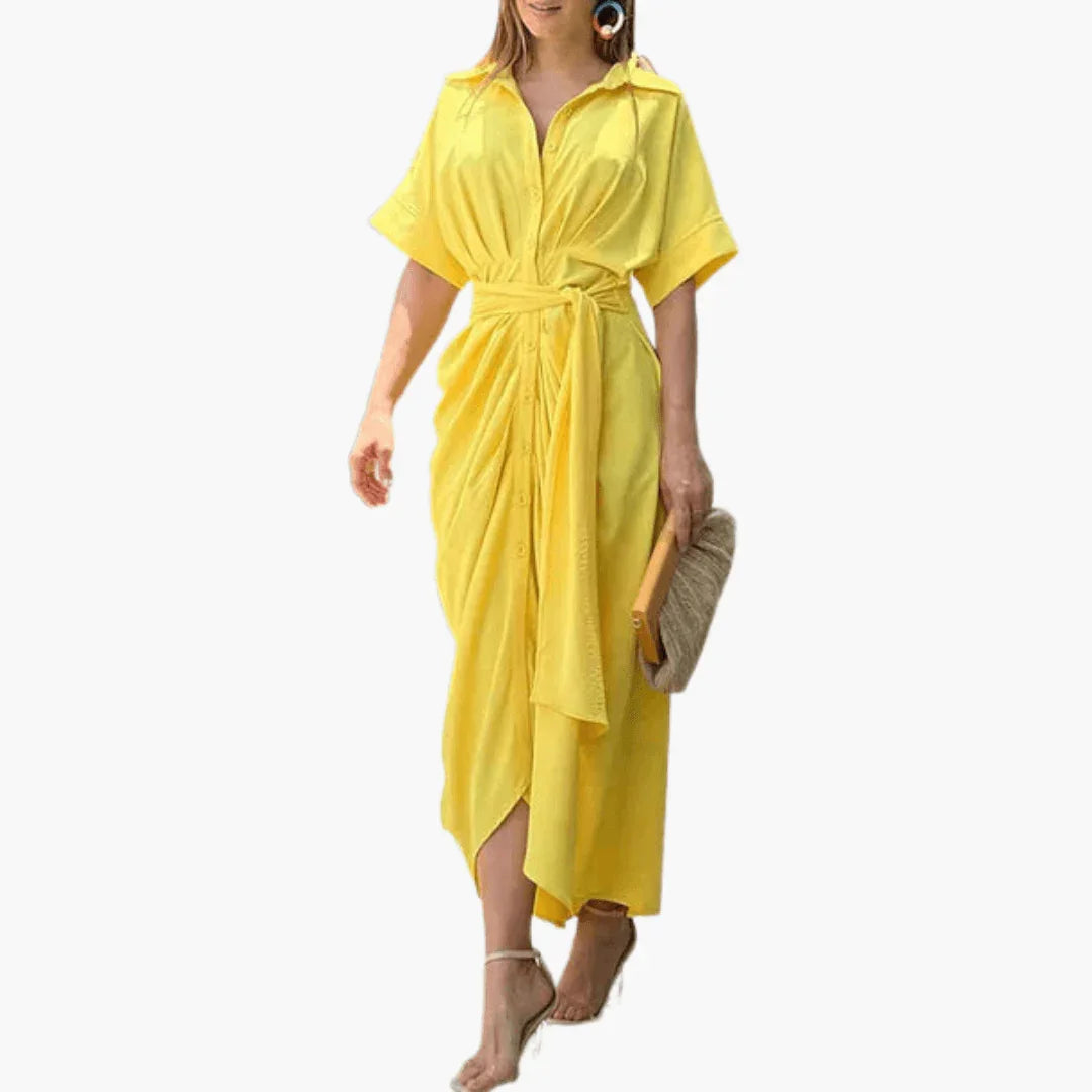 Shirt Dress for Women  Belt, Floral Pattern, Summer