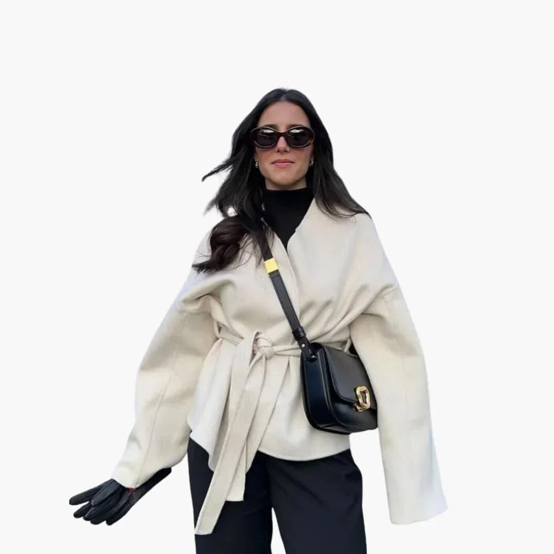 Long Women's Cardigan  Cozy Knit Jacket with Sleeves