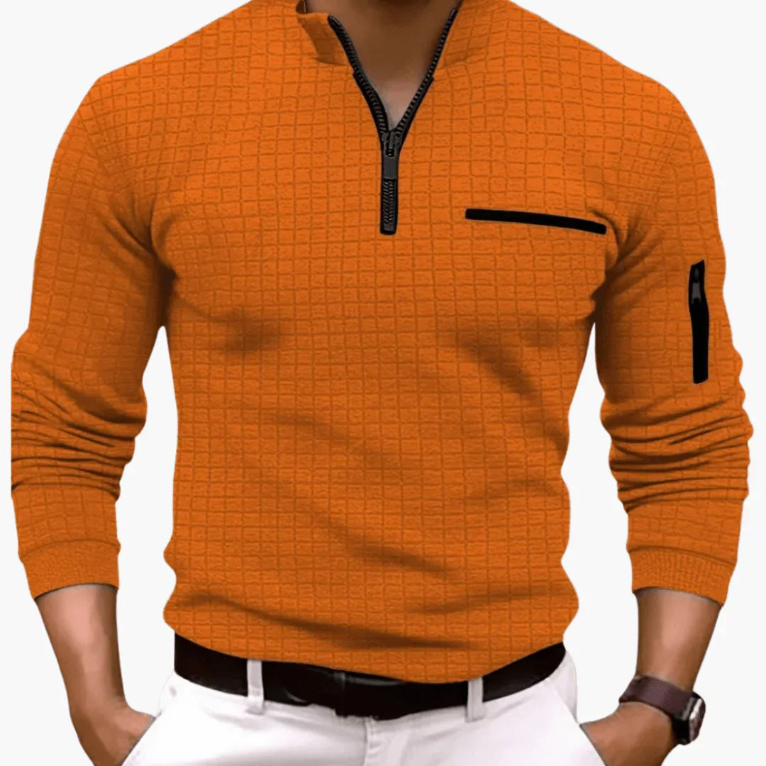 Men's Zip Sweater - Casual Sweatshirt