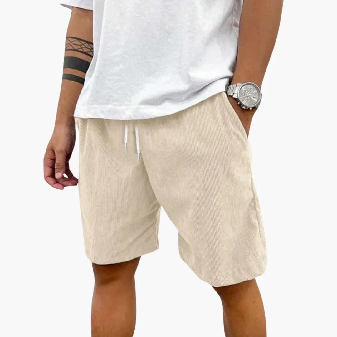 Men's Summer Shorts with Drawstring and Cord Structure