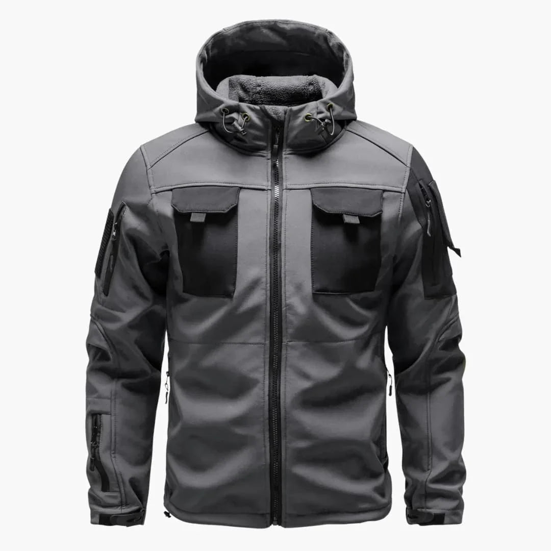 Men's Zip-Up Hoodie with Multiple Pockets