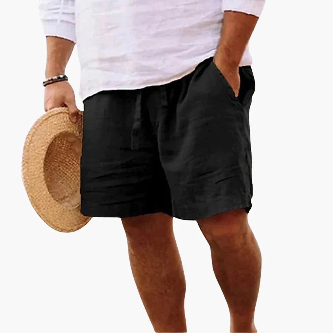 Men's Summer Shorts with Drawstring Waistband and Side Pockets