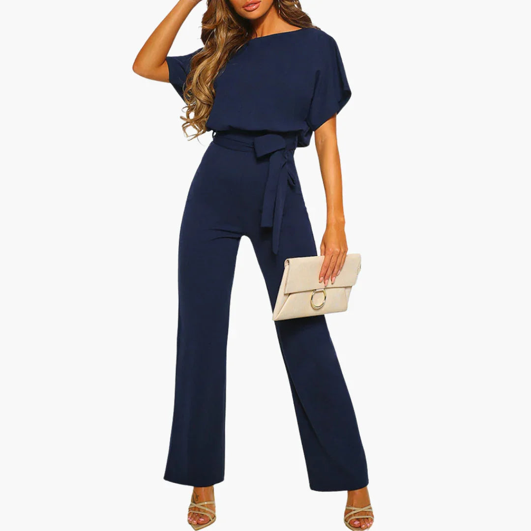 Women's Jumpsuit - Elegant with Belt & Wide Leg