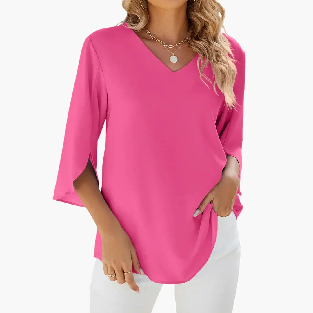 Summer Blouse with V-Neck for Women  Light & Elegant