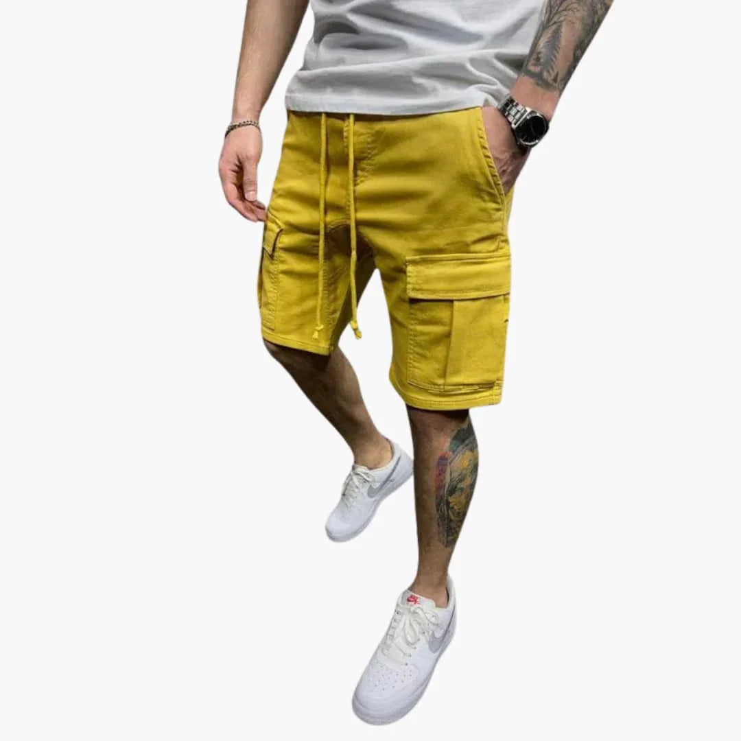 Men's Cargo Shorts with Drawstring and Flap Pockets