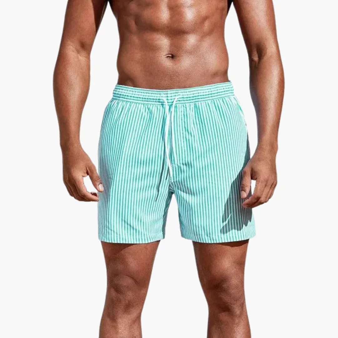 Swim Shorts - Men's Striped & Quick-Drying Summer