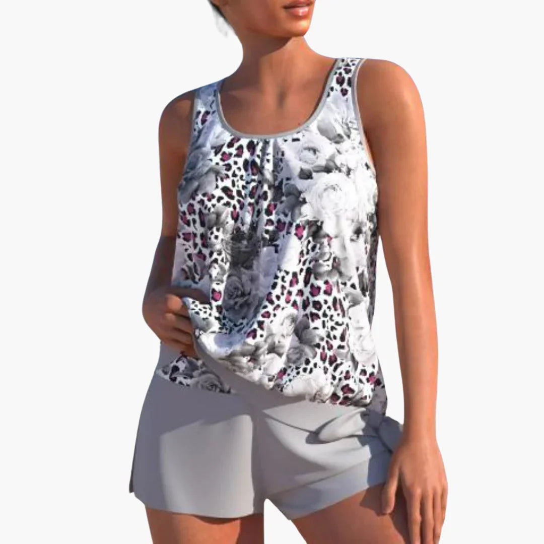 Two-Piece Tankini Set for Women - Floral and Comfortable