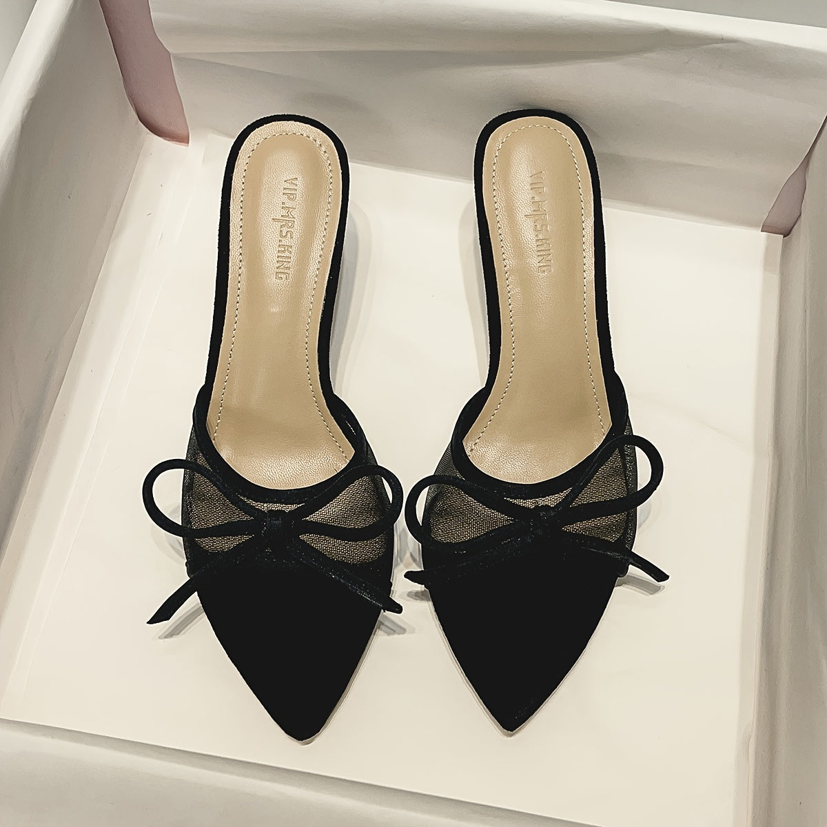 Women's Heeled Shoes with Peep Toe and Stiletto Heel