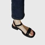 Women's Block Heel Sandals with Cushioned Insole and Minimalist Design