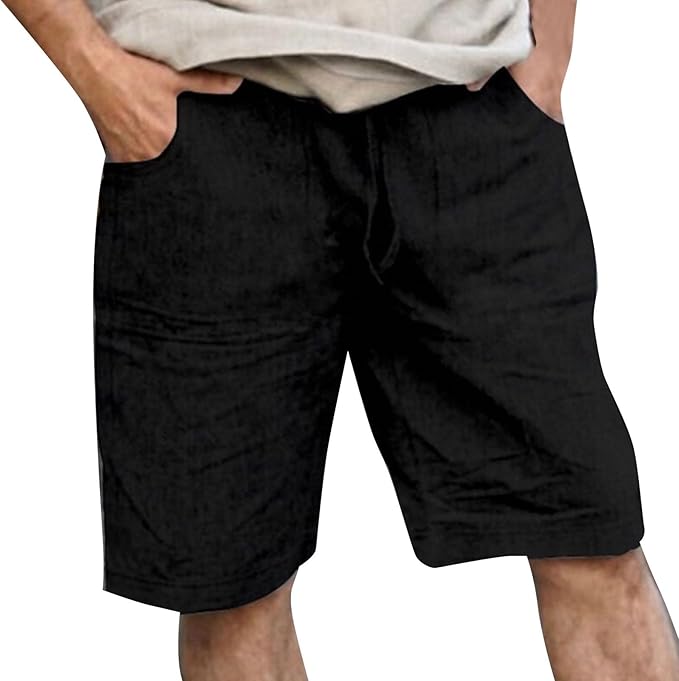 Men's Linen Shorts with Drawstring for Summer