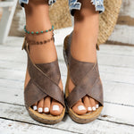 Womens Orthopedic Sandals with Wedge Platform and Cushioned Insole