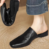 Women's Mule Shoes with Slip-On and Cap Toe