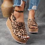 Women's Orthopedic Sandals with Platform Sole and Buckle Straps
