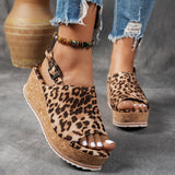 Women's Orthopedic Sandals with Platform Sole and Buckle Straps